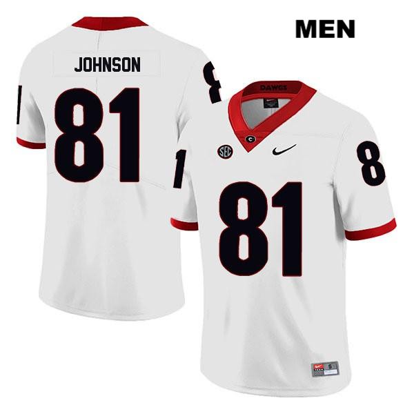 Georgia Bulldogs Men's Jaylen Johnson #81 NCAA Legend Authentic White Nike Stitched College Football Jersey MCI8056UB